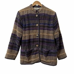 Vintage Flashback Womens Aztec Tapestry Woven 90s Jacket Size M Southwestern